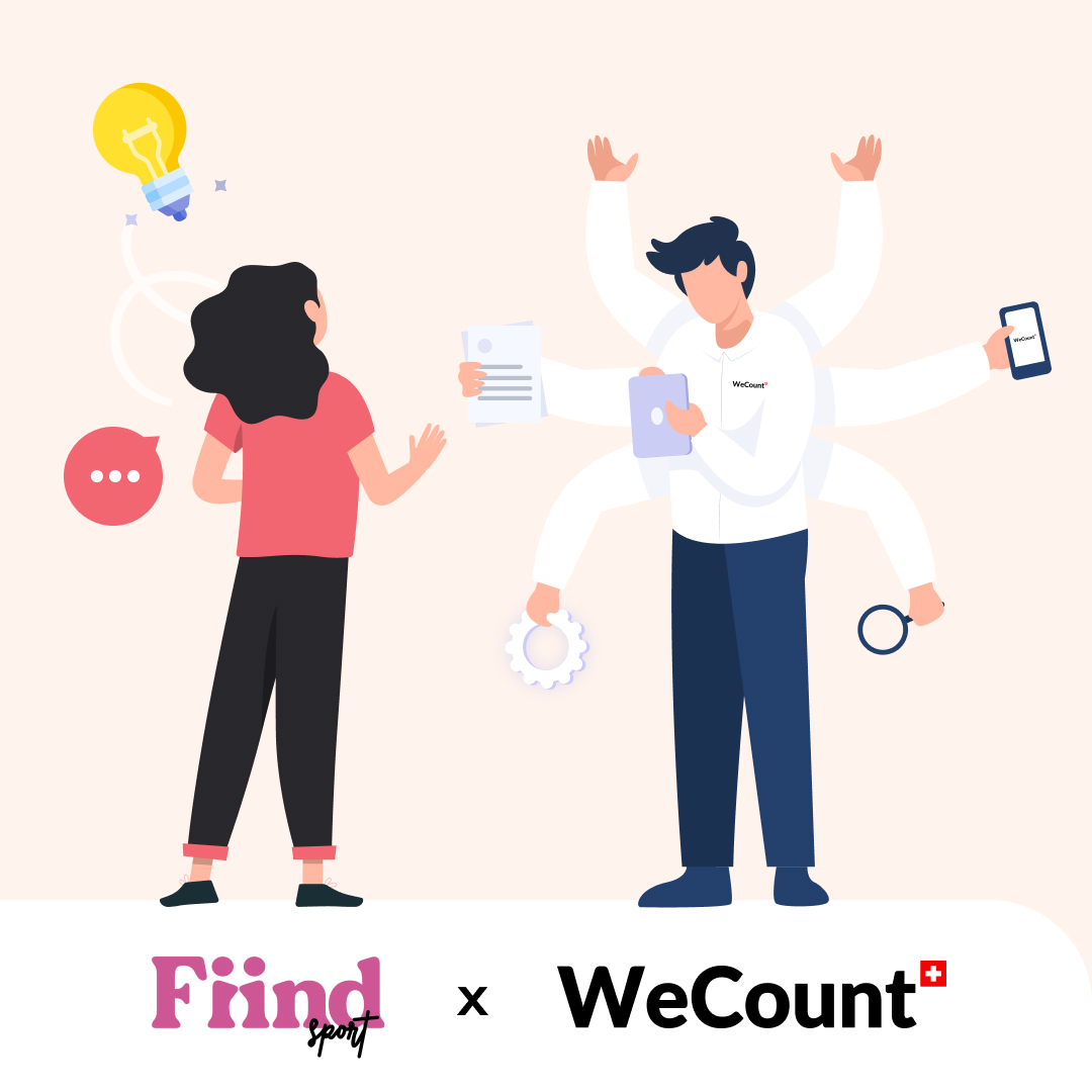 Illustration partenariat entre WeCount et Fiind Sport, notre mission